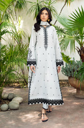Front view of Zarif 05 REEHA embroidered textured lawn shirt